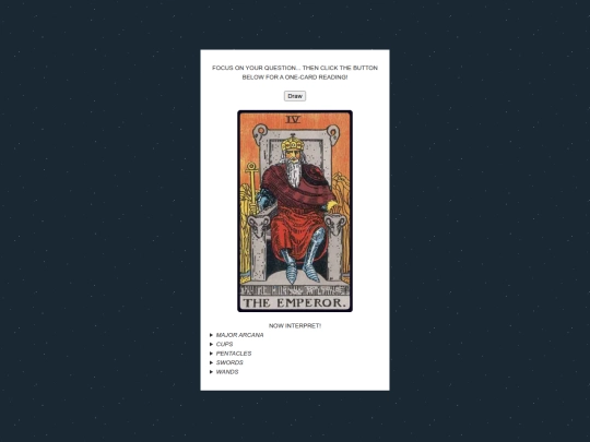 tarot screenshot