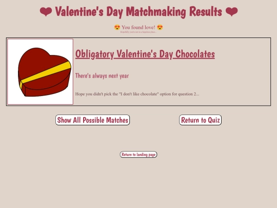 valentines2025-results screenshot