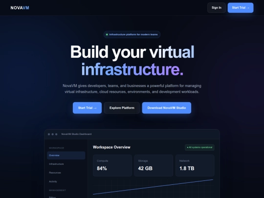 NovaVM/Home screenshot