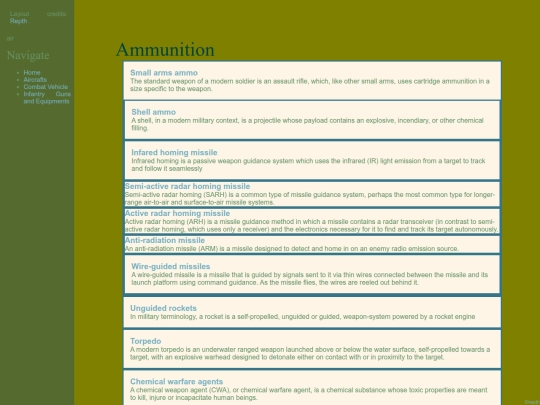 Ammunitions screenshot