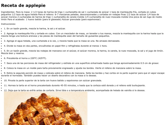 Recetario/applepie screenshot