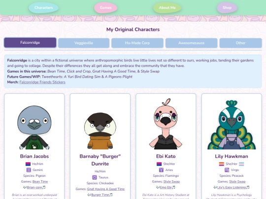 Characters screenshot