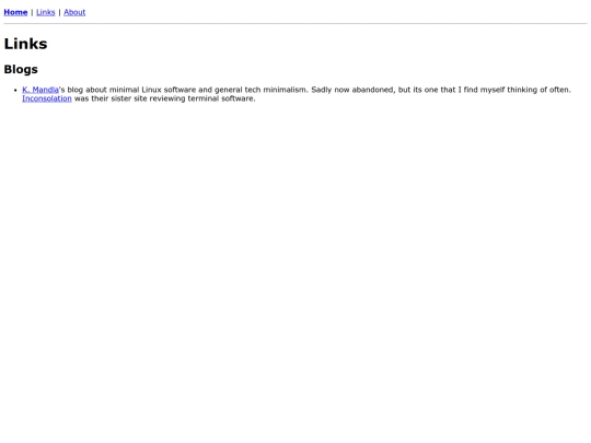 links screenshot