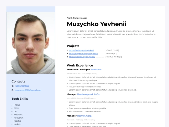 My-resume screenshot
