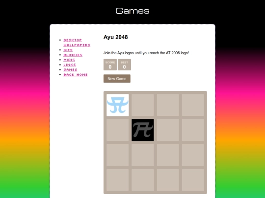 games/ayu-2048 screenshot