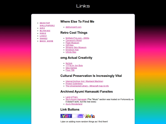 links screenshot