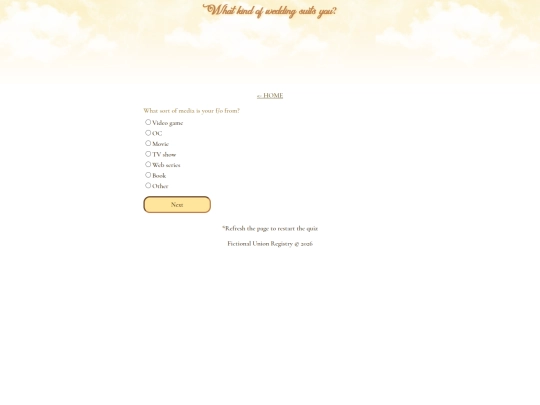 quiz/wedding-test screenshot