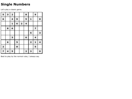 single_numbers screenshot