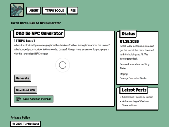 dnd-5e-npc-generator screenshot