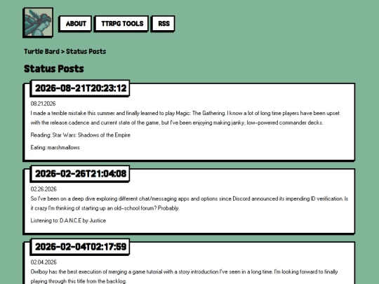 statuses screenshot