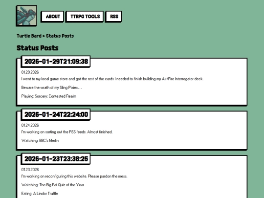 statuses/page/1 screenshot