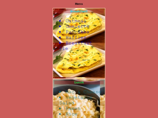 Article/Menu screenshot