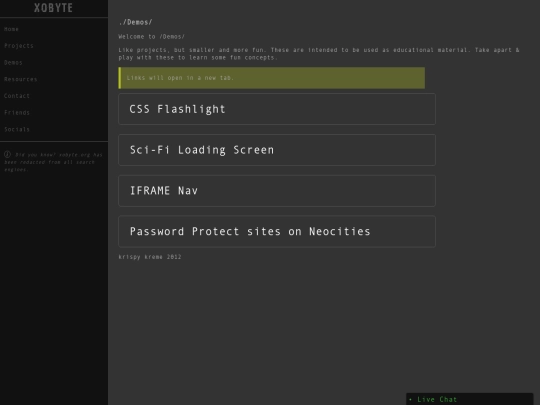 demos screenshot