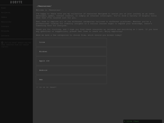 resources screenshot