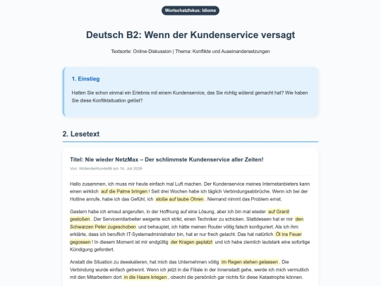 German/46 - 55/46. Schlechter Kundenservice screenshot