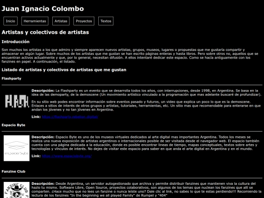artistas screenshot