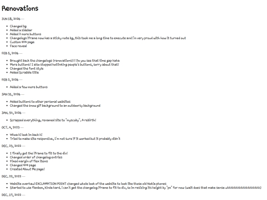 changelogs screenshot