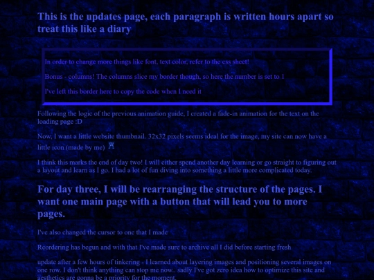 Updates/Blog screenshot