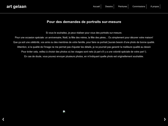 Commissions site screenshot