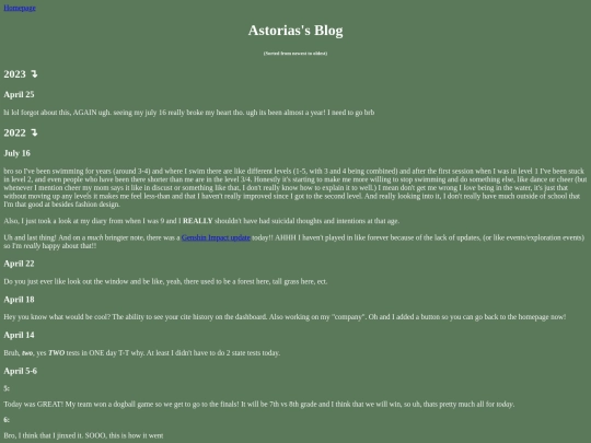 Blog screenshot