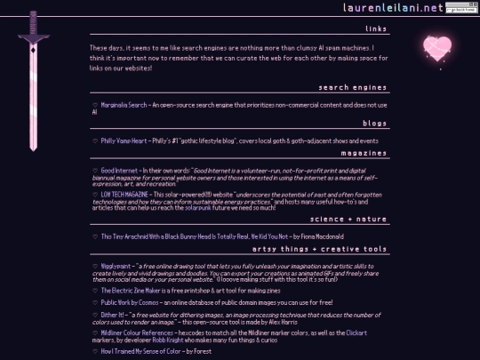 links screenshot