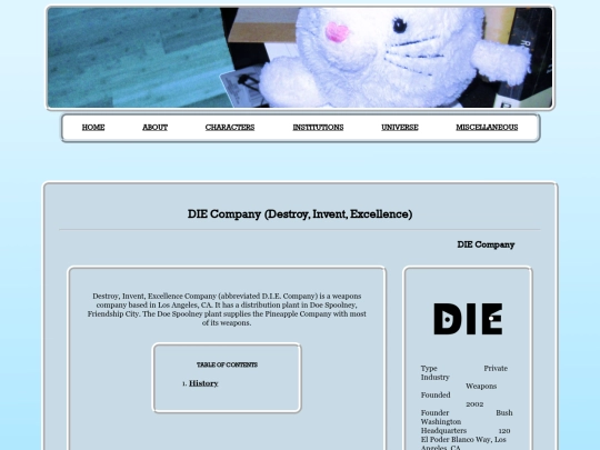 institutions/DIE screenshot