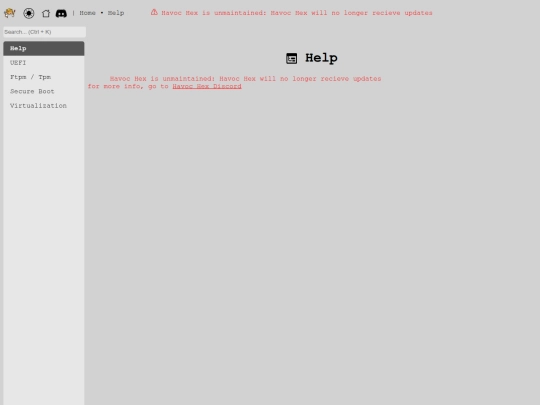 havochex/help screenshot