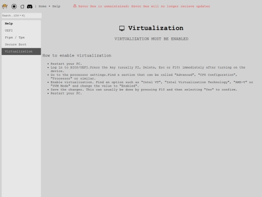 havochex/help/virtualization screenshot