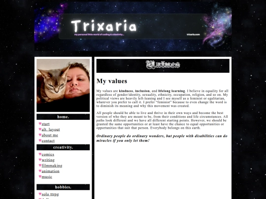 values screenshot
