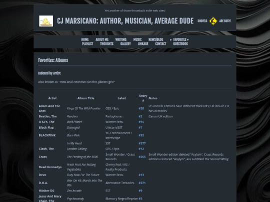 images/albumindexbyartist screenshot