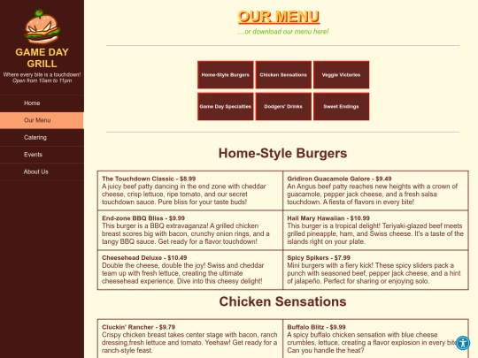 menu screenshot