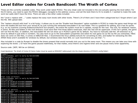twoc/level_editor_codes screenshot