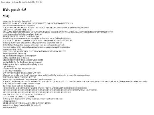 Rambling/Liveblogging/ffxiv patch 6.5/patchliveblog screenshot