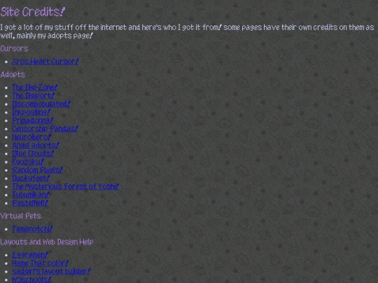 SiteCredits screenshot