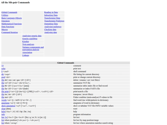 Programs/Using_Sib-pair/Commands screenshot