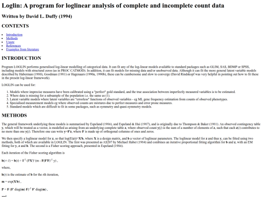 Programs/loglin screenshot