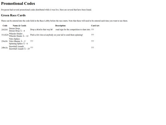 game/promocodes screenshot