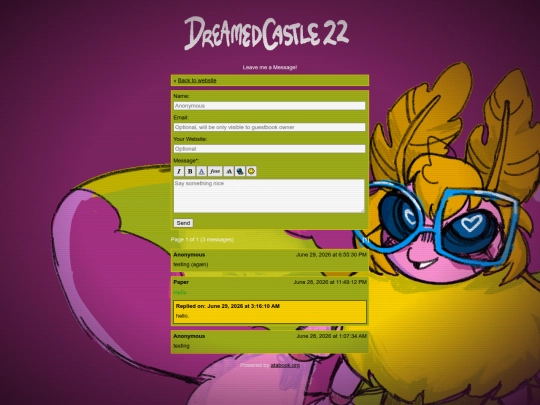 guestbook screenshot