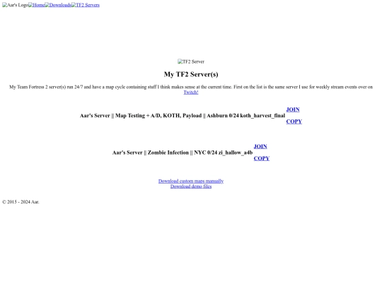 TF2 Server - Aar's Site screenshot