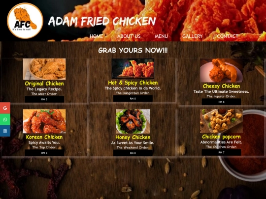 menu screenshot