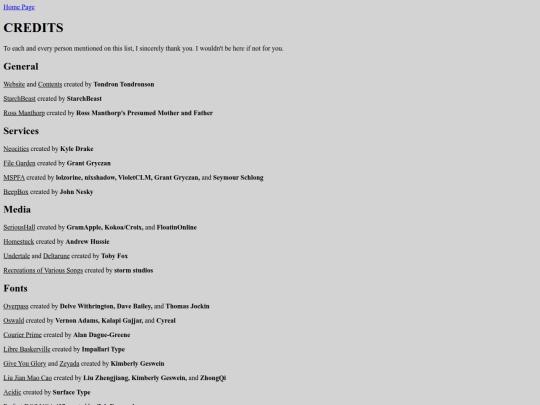 testindex/credits screenshot