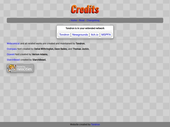 webcomical/extra/credits screenshot