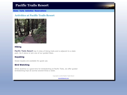 Pacific4/activities screenshot