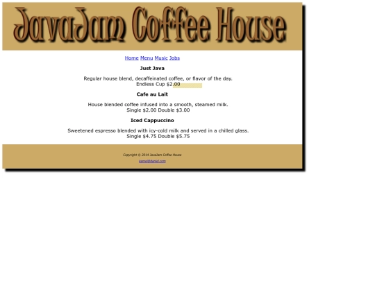 javajam6/menu screenshot