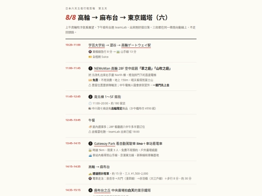 TOYKO2026/日本行程剪報_0808 screenshot