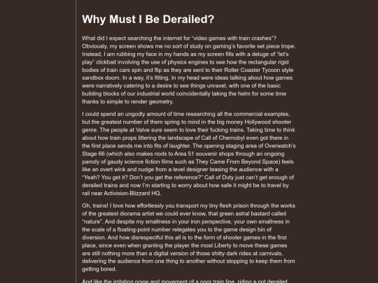 etc/derailment screenshot