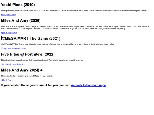 Games screenshot