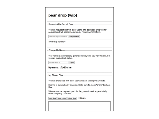 webrtcfileshare screenshot