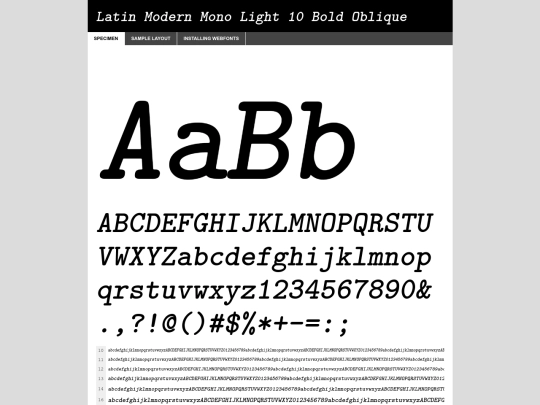 CARI/web fonts/latinmodernmonolight_10boldoblique_macroman/lmmonolt10-boldoblique-demo screenshot