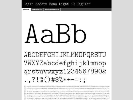 CARI/web fonts/latinmodernmonolight_10regular_macroman/lmmonolt10-regular-demo screenshot